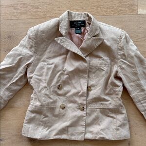 Lauren Ralph Lauren Women's Beige Double-Breasted Blazer